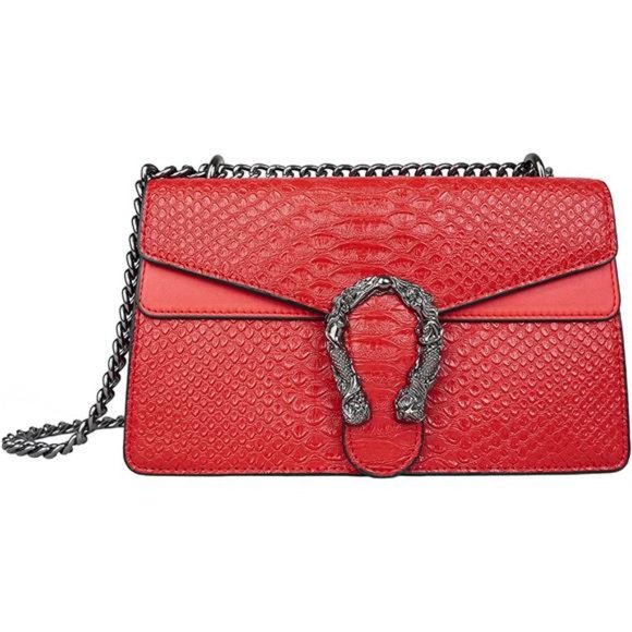 GUCCI GG Marmont Snake Print Leather Brown Crossbody Bag Crossbody Shoulder Purse for Women Snake Printed Leather Clutch Satchel Bag